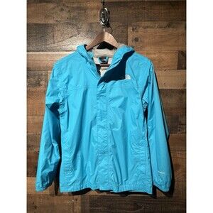 The North Face Girls Jacket XL 18 Teal  Hyvent Rain Hooded Logo Long Sleeve